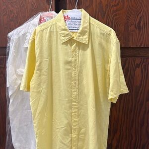 Saks Fifth Avenue Linen Cotton Blend XXL Button Down Shirt